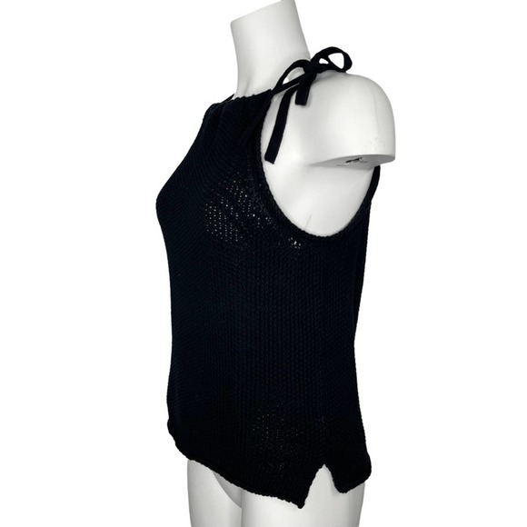 RAG & BONE Cotton Sleeveless Tank Top Black Crotchet Knit XS - Picture 3 of 5
